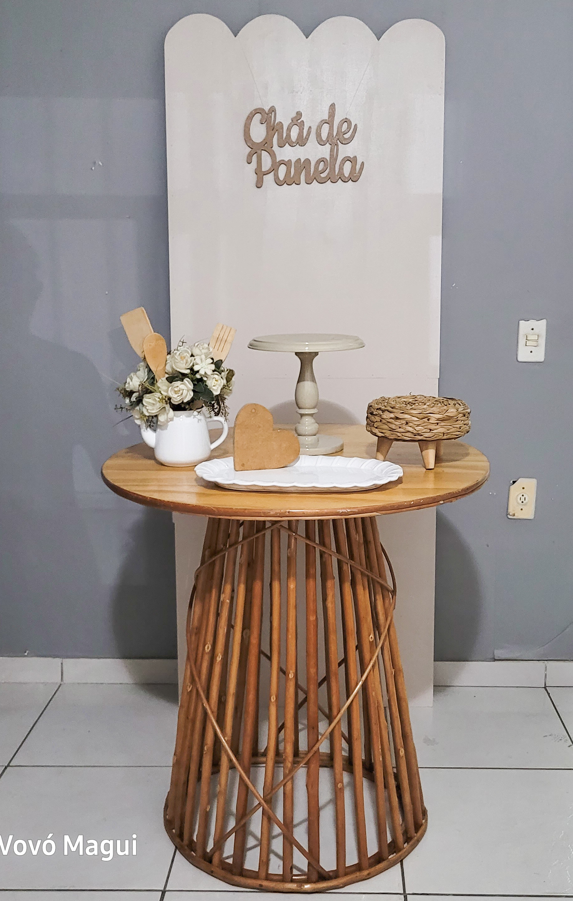 Imagem Mesa Vime com Painel  Bege
